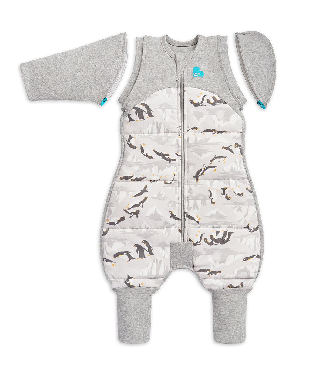 Swaddle Up™ Transition Suit Cold (14-16°C) Grey Penguin Parade Quilted Cotton