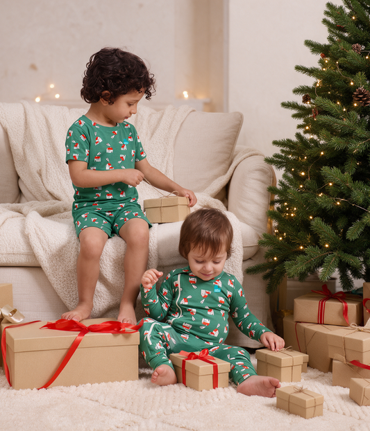 Kids Pyjama Set Short Sleeve Viscose from Bamboo Green Home Sweet Home