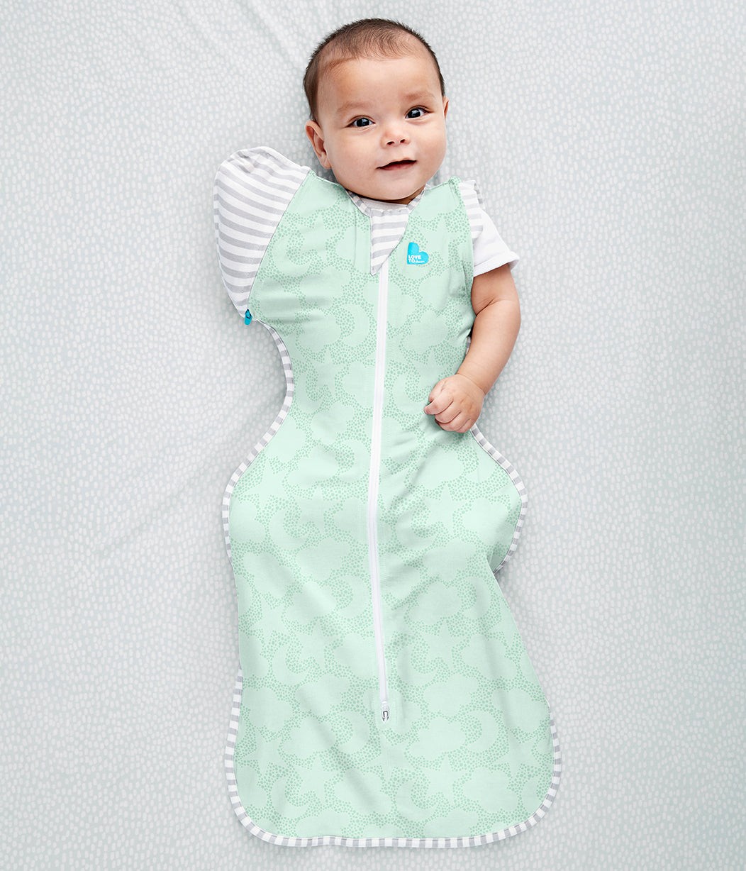 Swaddle Up™ Transition Bag Moderate (20-24°C) Mint Celestial Dot Organic Cotton