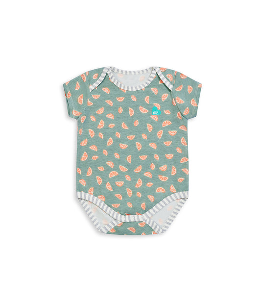 Bodysuit Short Sleeve Cotton Green Sliced