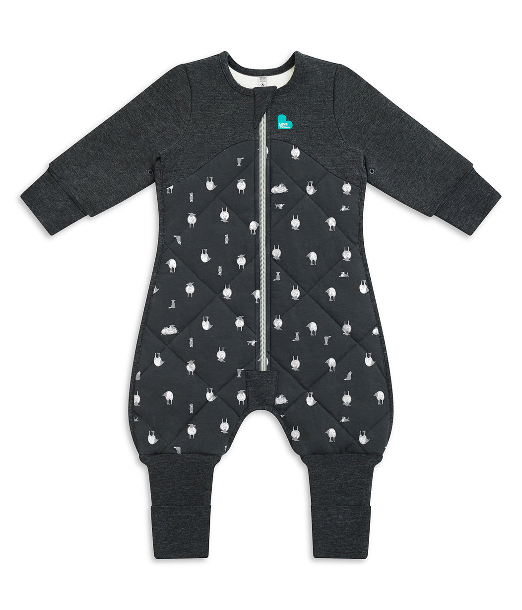 Sleep Suit Cool (16-20°C) Charcoal Lamb's Best Friend Quilted Organic Cotton/Filling 30% Merino Wool