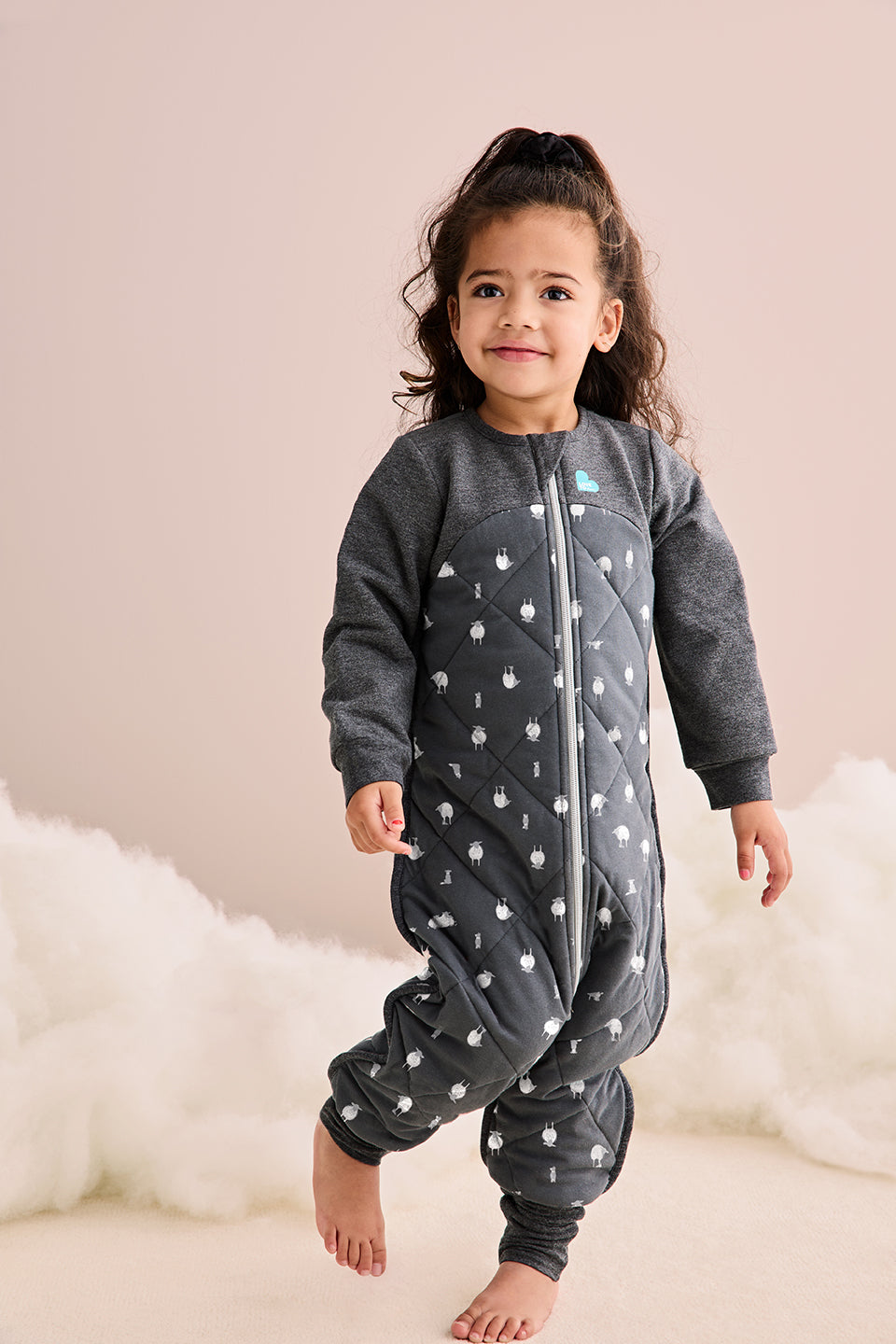 Sleep Suit Cool (16-20°C) Charcoal Lamb's Best Friend Quilted Organic Cotton/Filling 30% Merino Wool