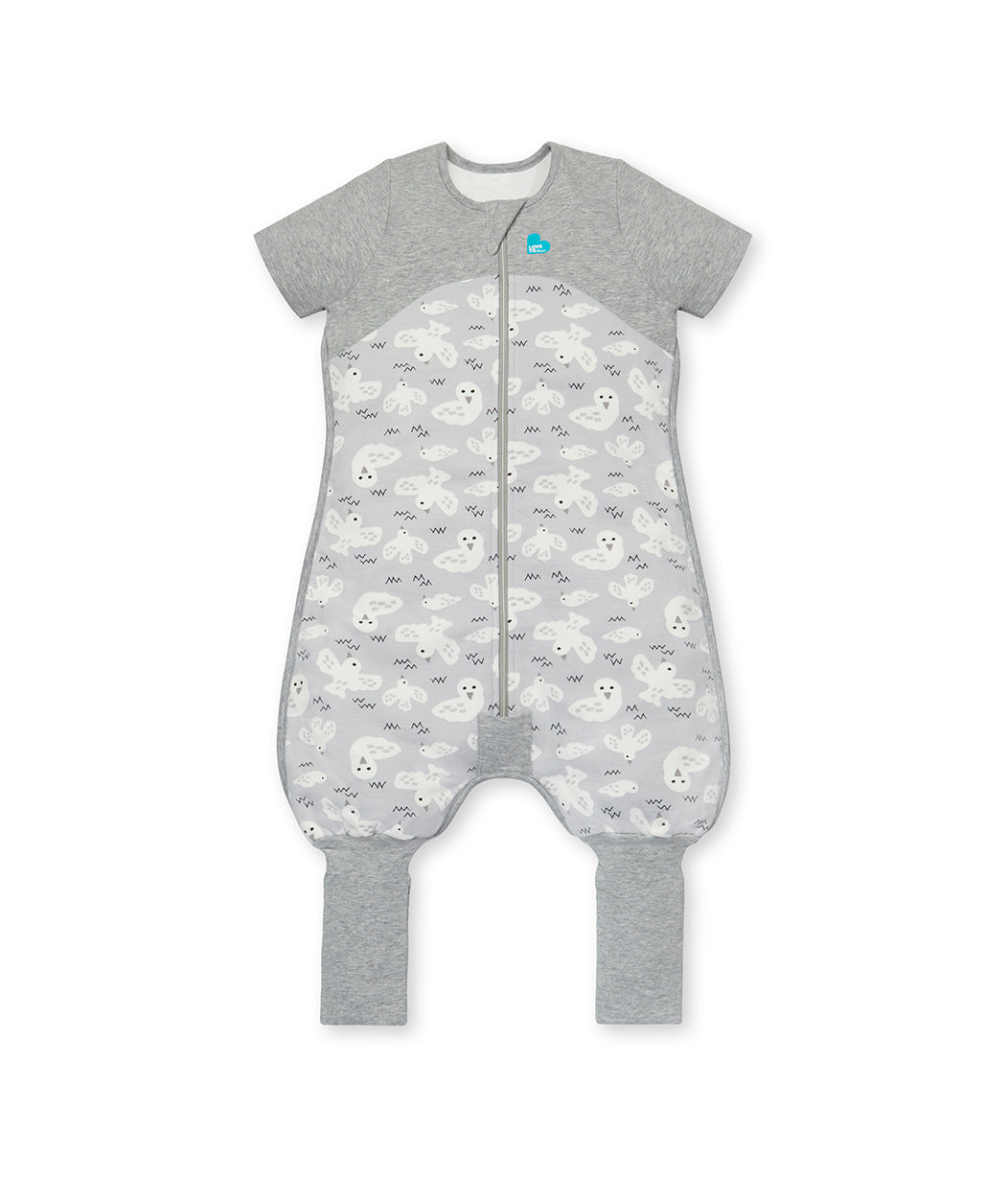 Sleep Suit Short Sleeve Mild (18-24°C) Grey Doves Organic Cotton Fleece