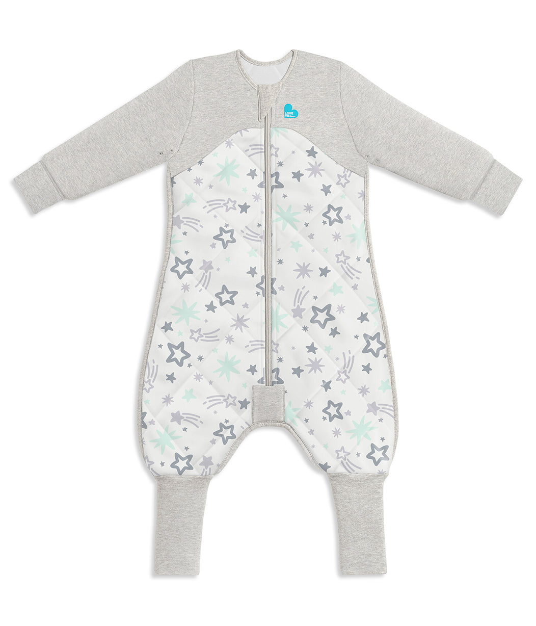 Sleep Suit Organic/Merino Wool Extra Warm Mint Stars