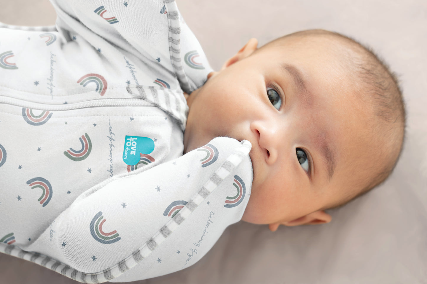 Swaddle Up™ Moderate (20-24°C) White Rainbow Dream Cotton