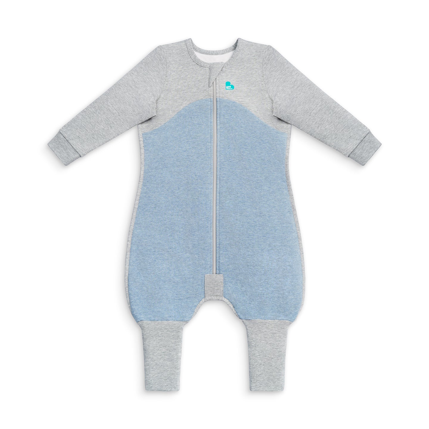 Sleep Suit Long Sleeve Mild (18-24°C) Dusty Blue Organic Cotton Fleece