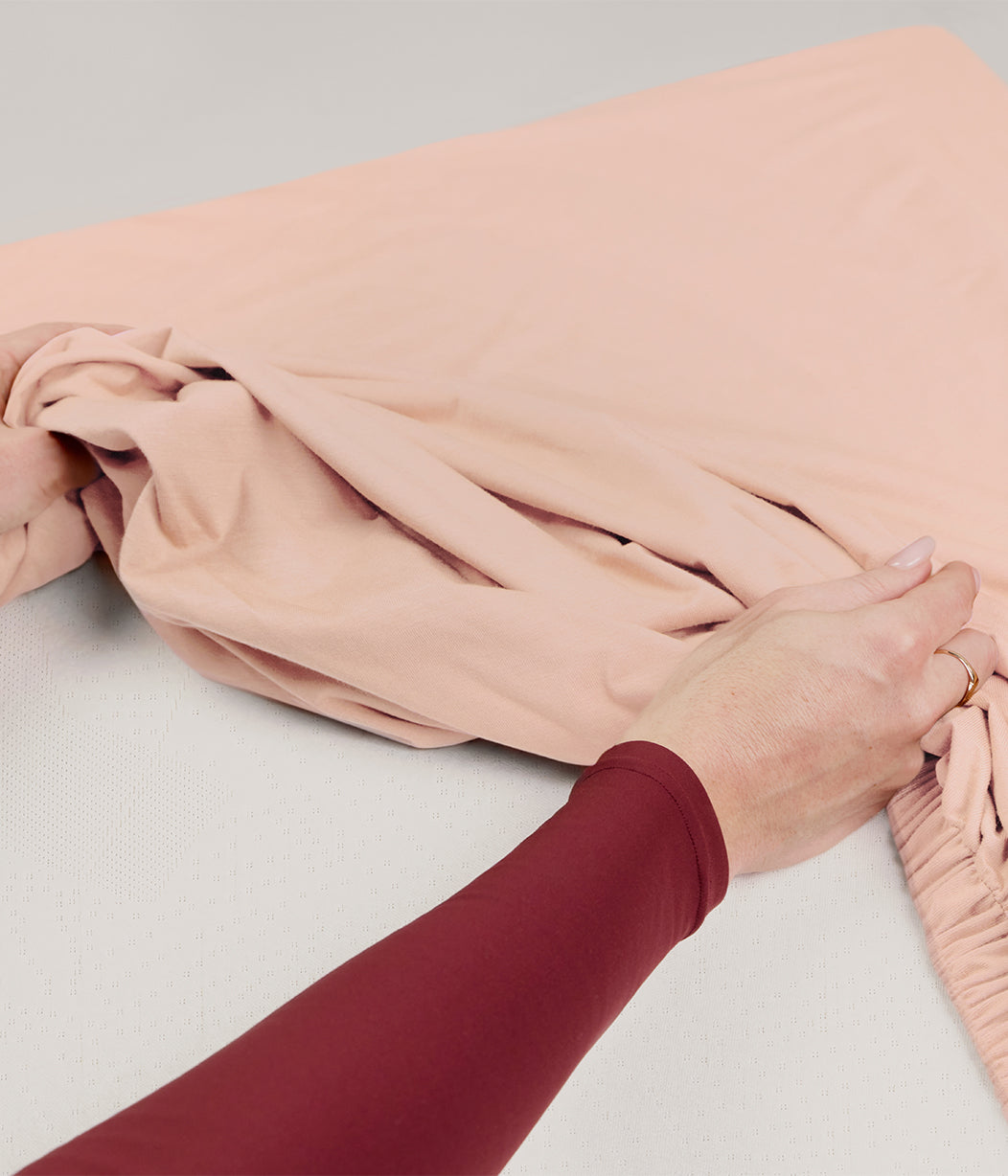 HushDry™ 2-in-1 Waterproof Fitted Single Sheet Viscose from Bamboo Blush