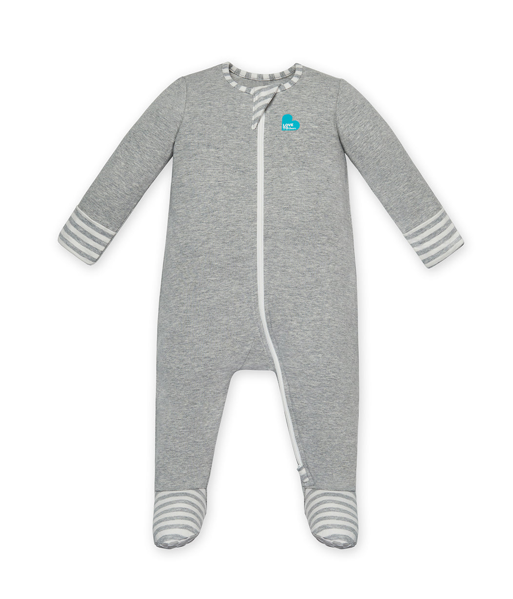 Enclosed Foot Romper Grey Marle Cotton