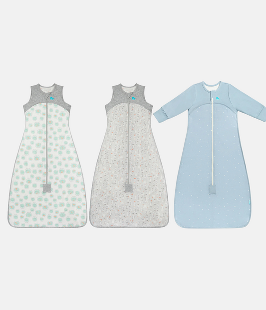 Sleep Bag Bundle | 0.2 | 1.0 TOG | Grey Seagull | White Fishbowl | Powder Blue Twinkle