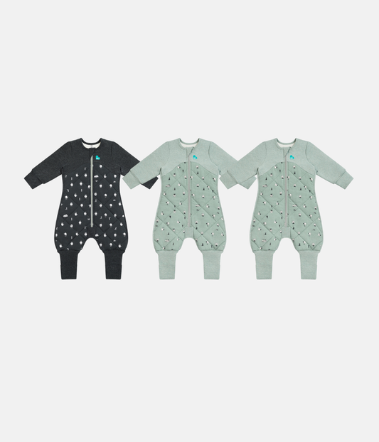 Boxing Week Sleep Suit Bundle | 2.5 TOG | Charcoal Lamb | Green Lamb 2