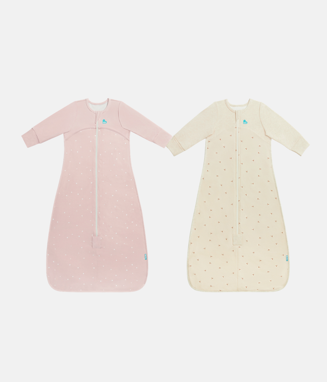 Sleep Bag Bundle | 1.0 | 1.5 TOG | Pink Twinkle | Oatmeal Twigs