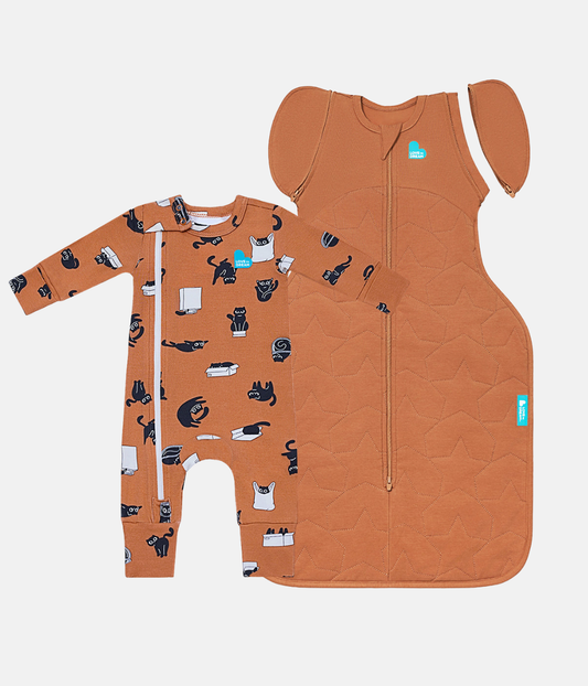 Transition Bag & Babygrow Bundle | 2.5 TOG | Hazel | Black Cat