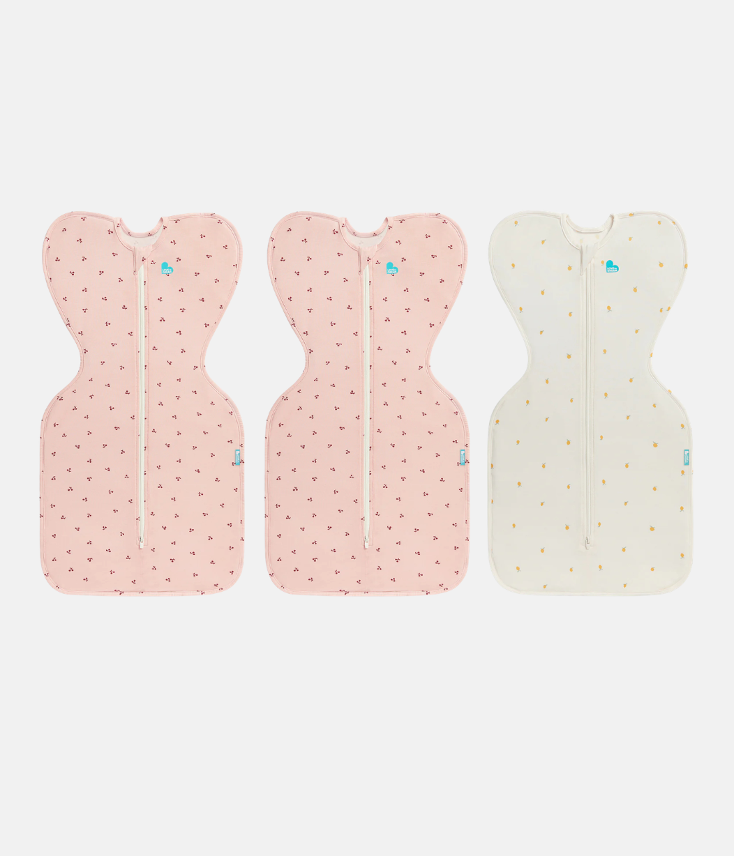 Swaddle Up Starter Bundle | 1.0 TOG | Bamboo | Blush Cherries 2 | Cream Lemons