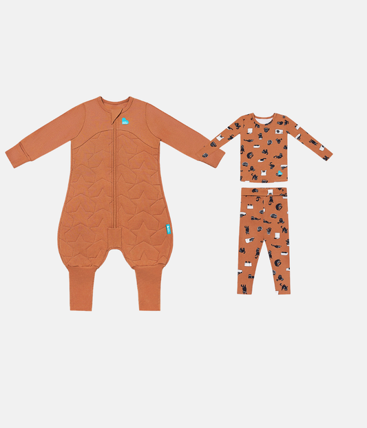 Footed Sleep Bag & Pyjama Bundle | 2.5 TOG | Hazel | Black Cat