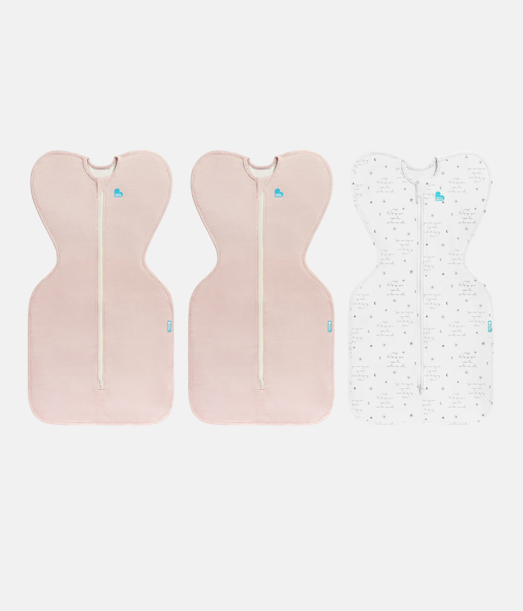 Swaddle Up Starter Bundle | 0.2 TOG | Blush 2 | White you are my