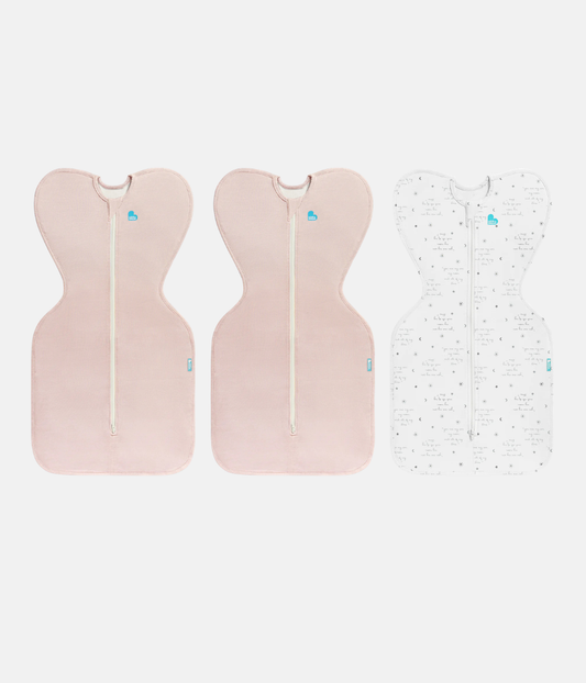 Swaddle Up Starter Bundle | 0.2 TOG | Blush 2 | White you are my