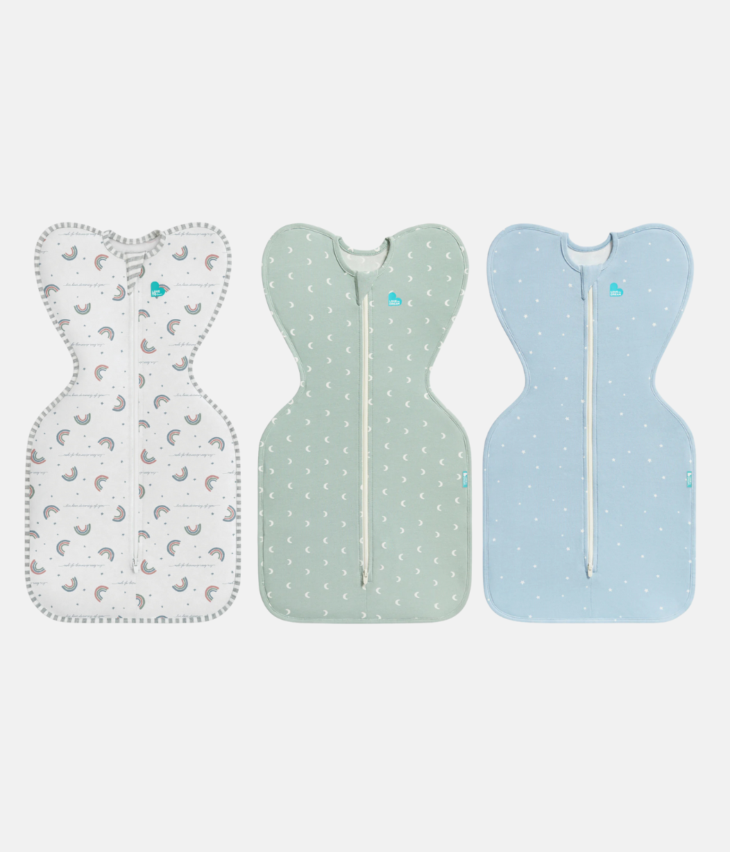Swaddle Up Starter Bundle | 1.0 TOG | White Rainbow Dream | Olive Moon | Powder Blue Twinkle