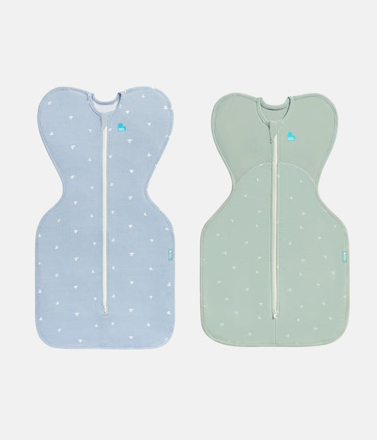 Swaddle Up Starter Bundle | 1.0 | 1.5 TOG | Mist Blue Boats | Olive Twigs