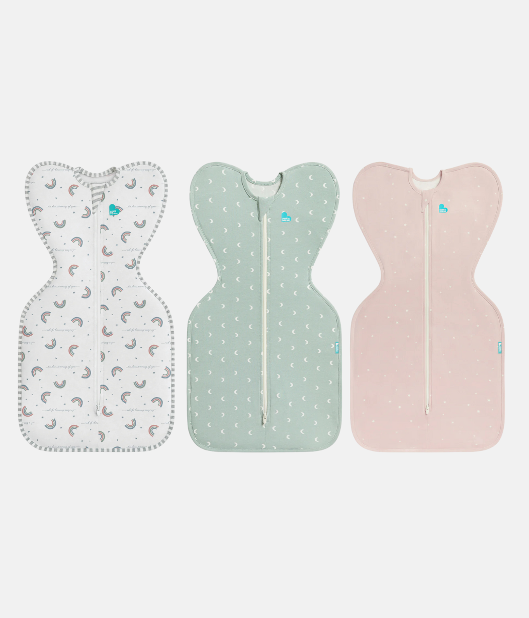 Swaddle Up Starter Bundle | 1.0 TOG | White Rainbow Dream | Olive Moon | Powder Pink Twinkle