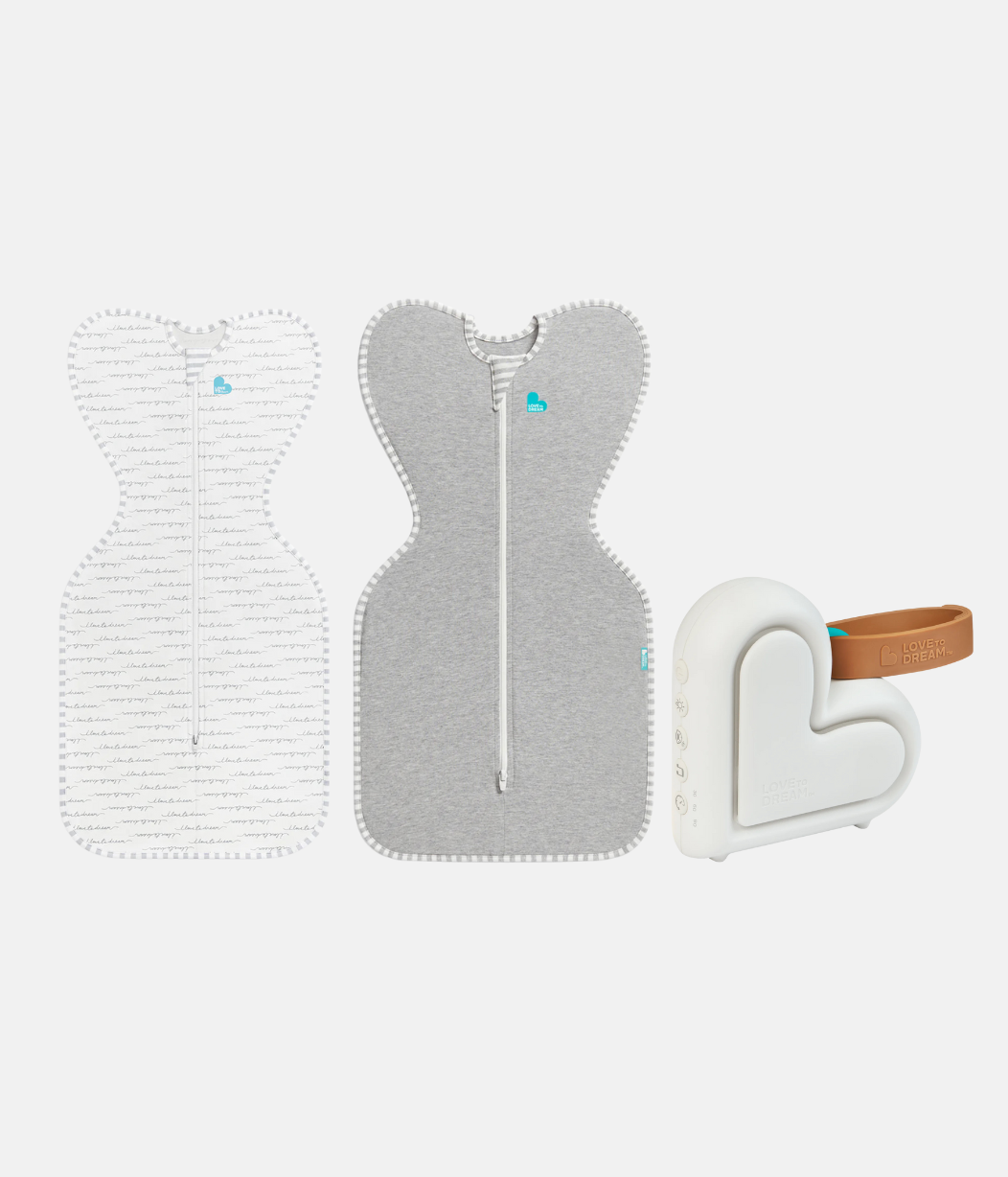 Sleep Machine Swaddle Up Starter Bundle | 1.0 TOG | White Dreamer | Grey