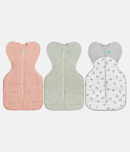 Swaddle Up Starter Bundle | 2.5 TOG | Rose Pebbles | Olive Bees | White Rainbow