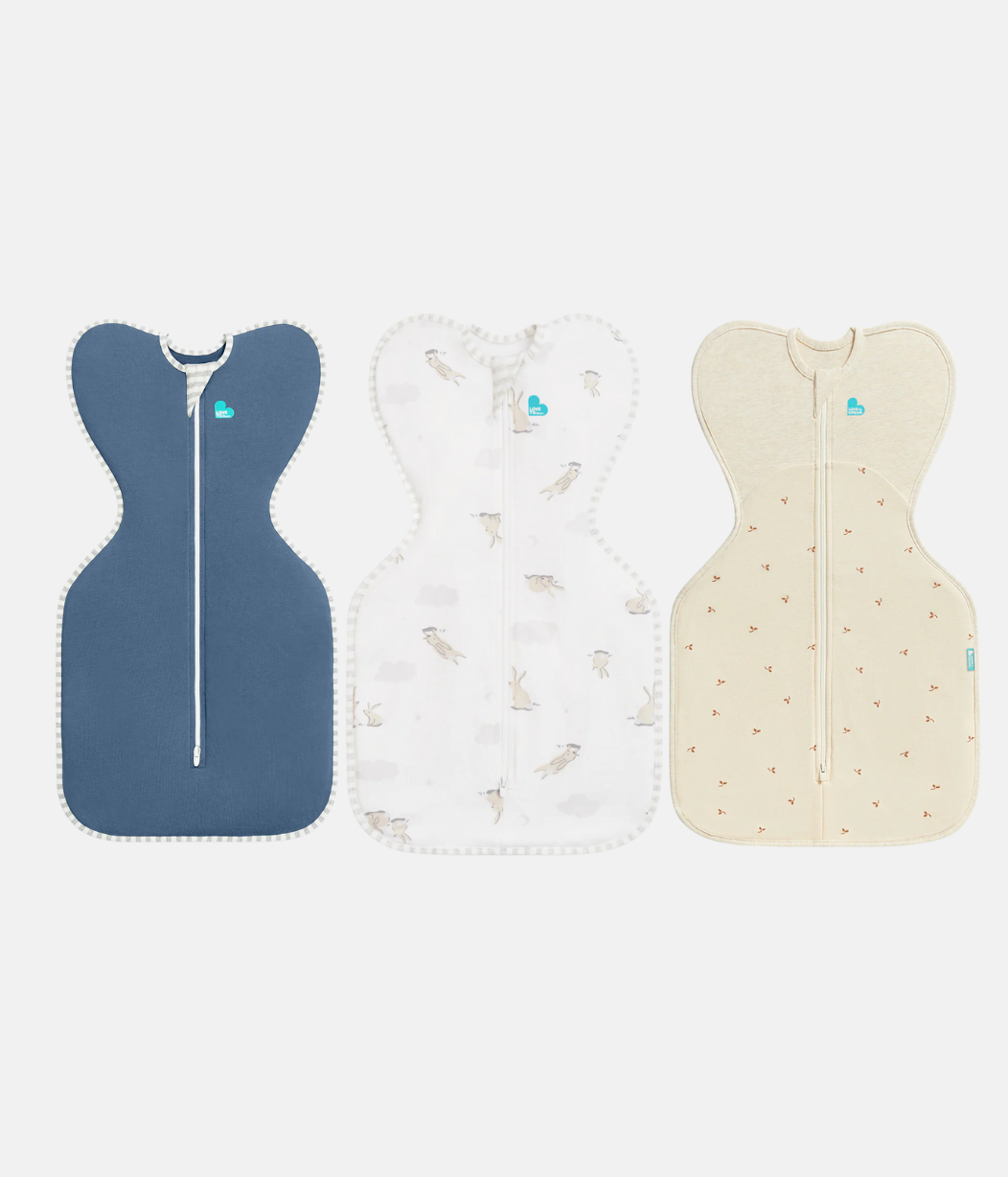 Swaddle Up Starter Bundle 1.0 | 1.5 TOG | Denim | White Cloud Bunnies | Oatmeal Twigs