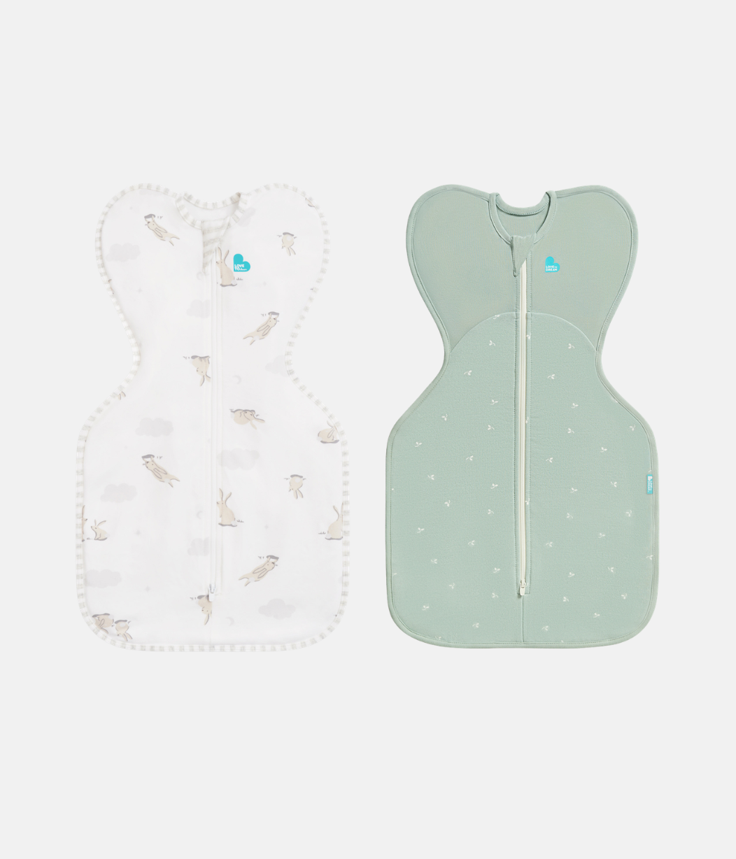 Swaddle Up Starter Bundle | 1.0 | 1.5 TOG | White Cloud Bunnies | Olive Twigs