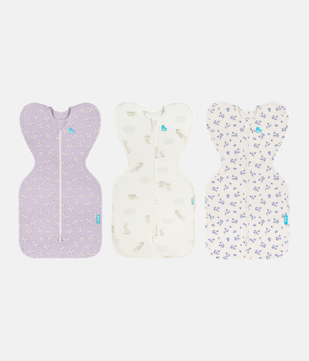 Swaddle Up Starter Bundle | 1.0 TOG | Lilac Meadow | White Cloud Bunnies | Jacaranda Meadow