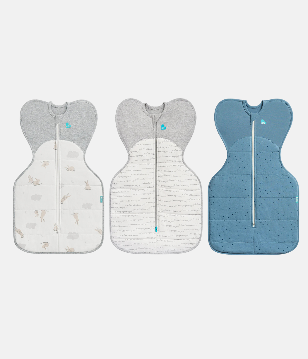 Swaddle Up Starter Bundle | 2.5 TOG | White Cloud Bunnies | White Dreamer | Blue Pebbles