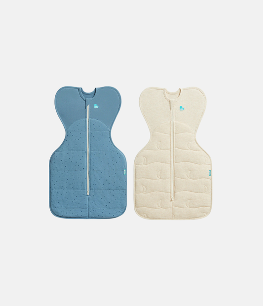 Swaddle Up Starter Bundle 2 Pack | 2.5 | 3.5 TOG | Storm Blue Pebbles | Oatmeal Moon
