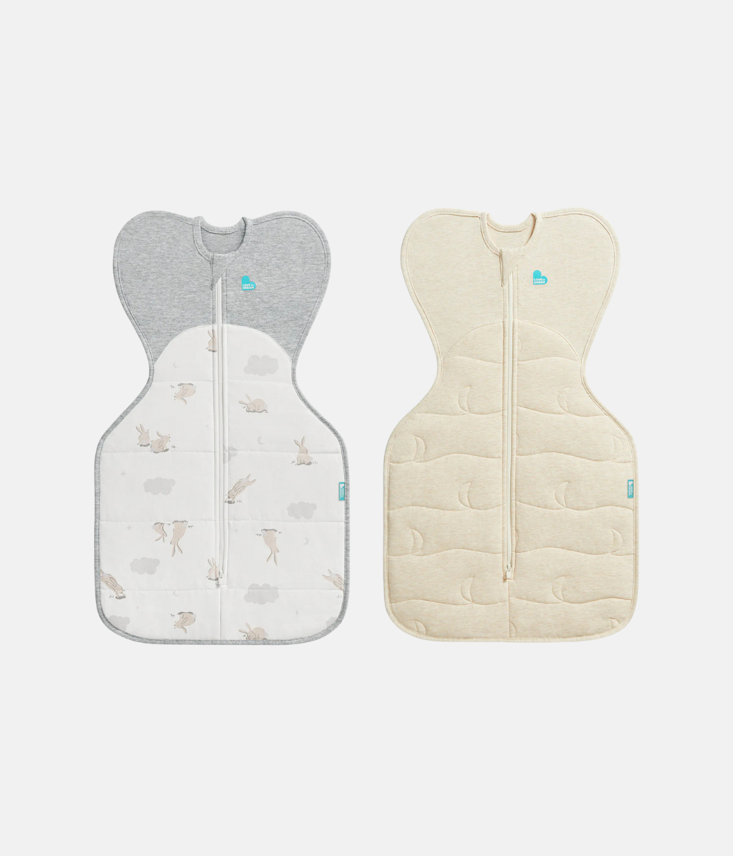 Swaddle Up Starter Bundle 2 Pack | 2.5 | 3.5 TOG | White Cloud Bunnies | Oatmeal Moon