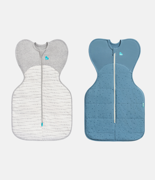 Swaddle Up Starter Bundle 2 Pack | 2.5 TOG | White Dreamer | Storm Blue Pebbles
