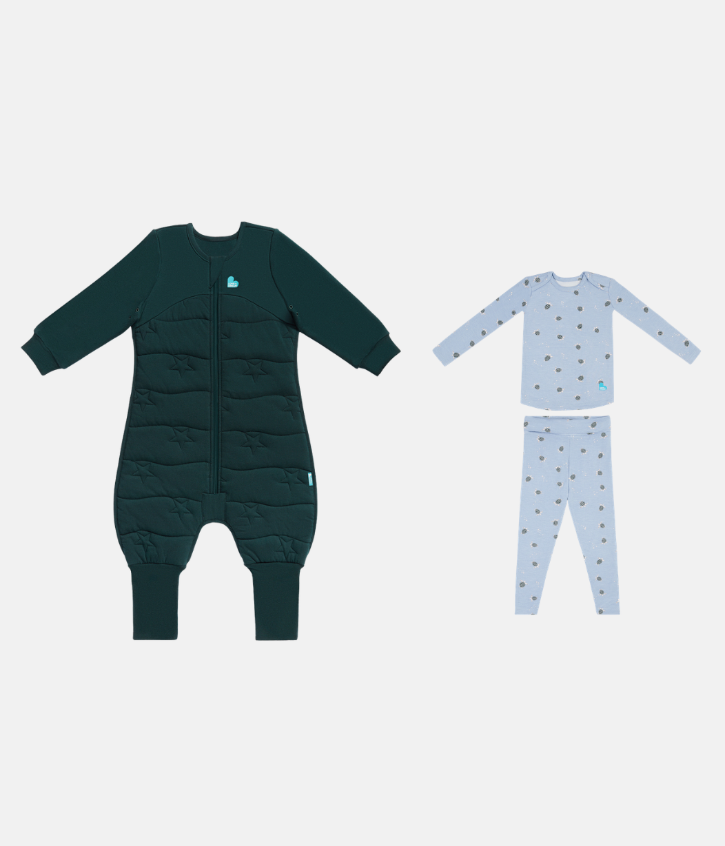 Sleep Suit & Pyjama Bundle | 3.5 TOG | Forest | Blue Turtally