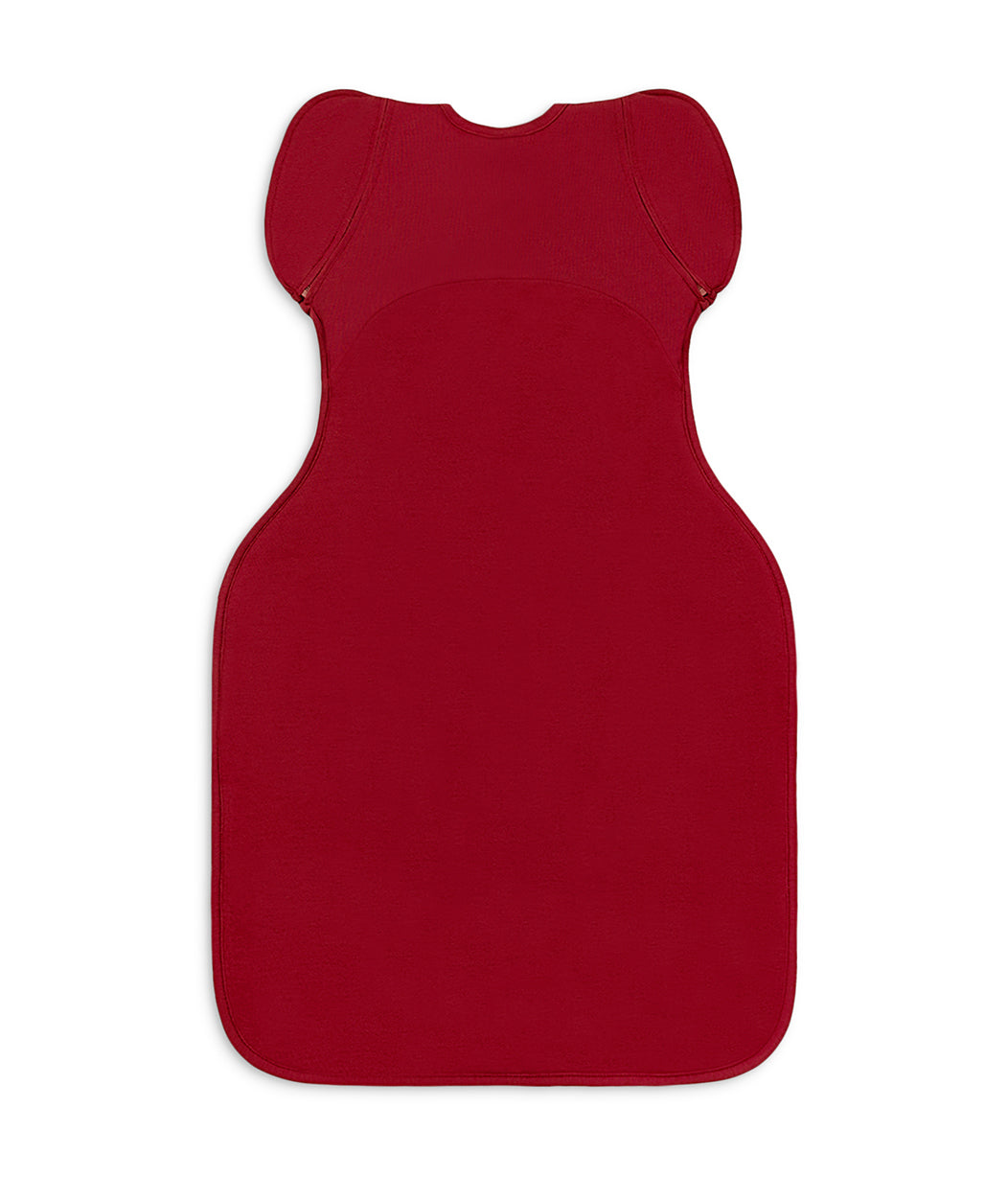 Swaddle Up™ 2-in-1 Transition Bag 1.5 TOG Cotton Fleece Maroon Hearts Embroidery
