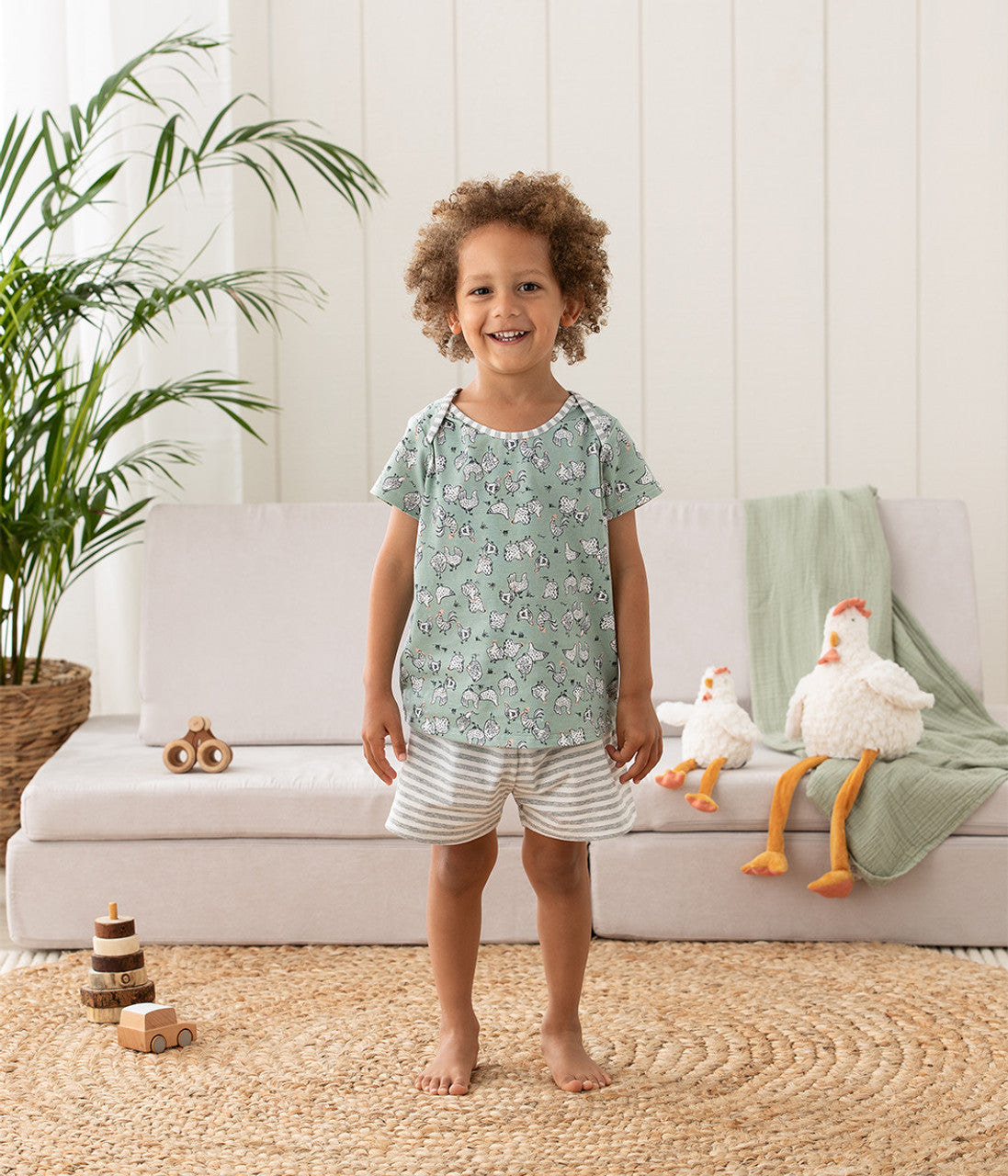 Short Sleeve Pyjama Chicken Run Olive