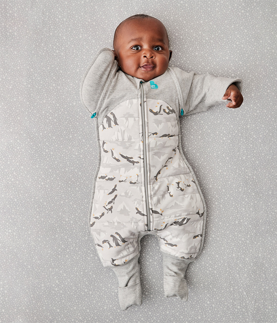 Swaddle Up™ Transition Suit Cold (14-16°C) Grey Penguin Parade Quilted Cotton