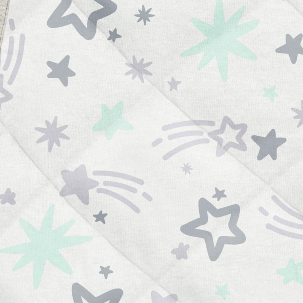 Sleep Suit Cold (14-16°C) Mint Stars Quilted Cotton