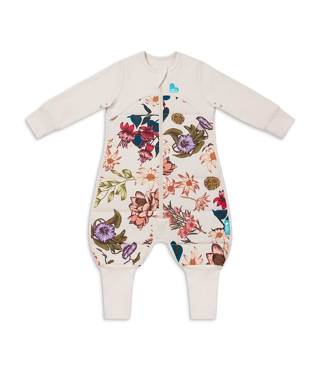 Footed Sleep Bag Long Sleeve 2.5 TOG Cotton Cream Wandering Folk