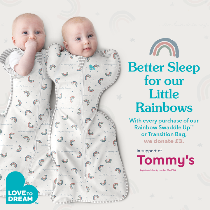 Swaddle Up™ Moderate (20-24°C) White Rainbow Dream Cotton