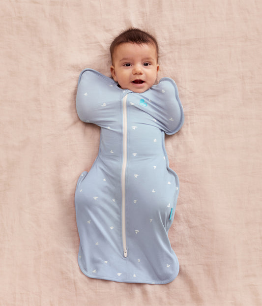 Swaddle Up Starter Bundle | 1.0 | 1.5 TOG | Mist Blue Boats | Olive Twigs