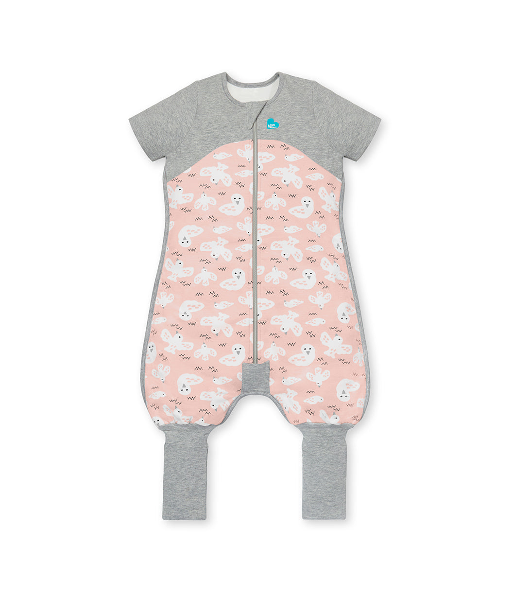 Sleep Suit Short Sleeve Mild (18-24°C) Rose Doves Organic Cotton Fleece