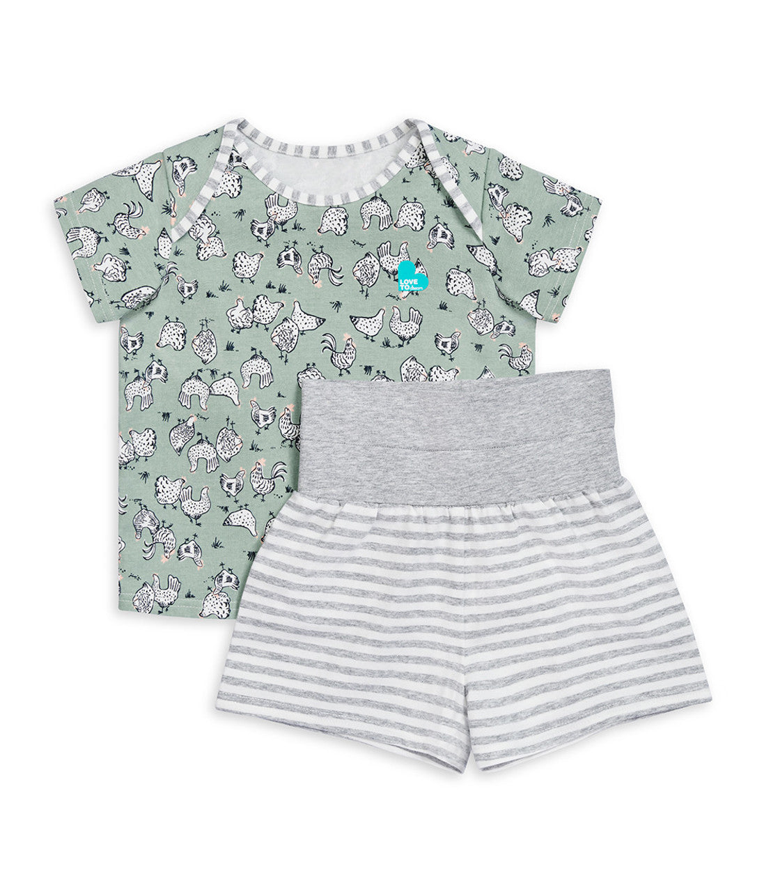 Short Sleeve Pyjama Chicken Run Olive