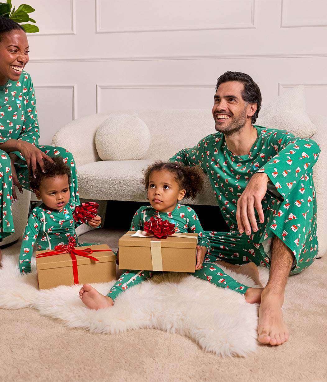Adults Pyjama Set Long Sleeve Viscose from Bamboo Green Home Sweet Home