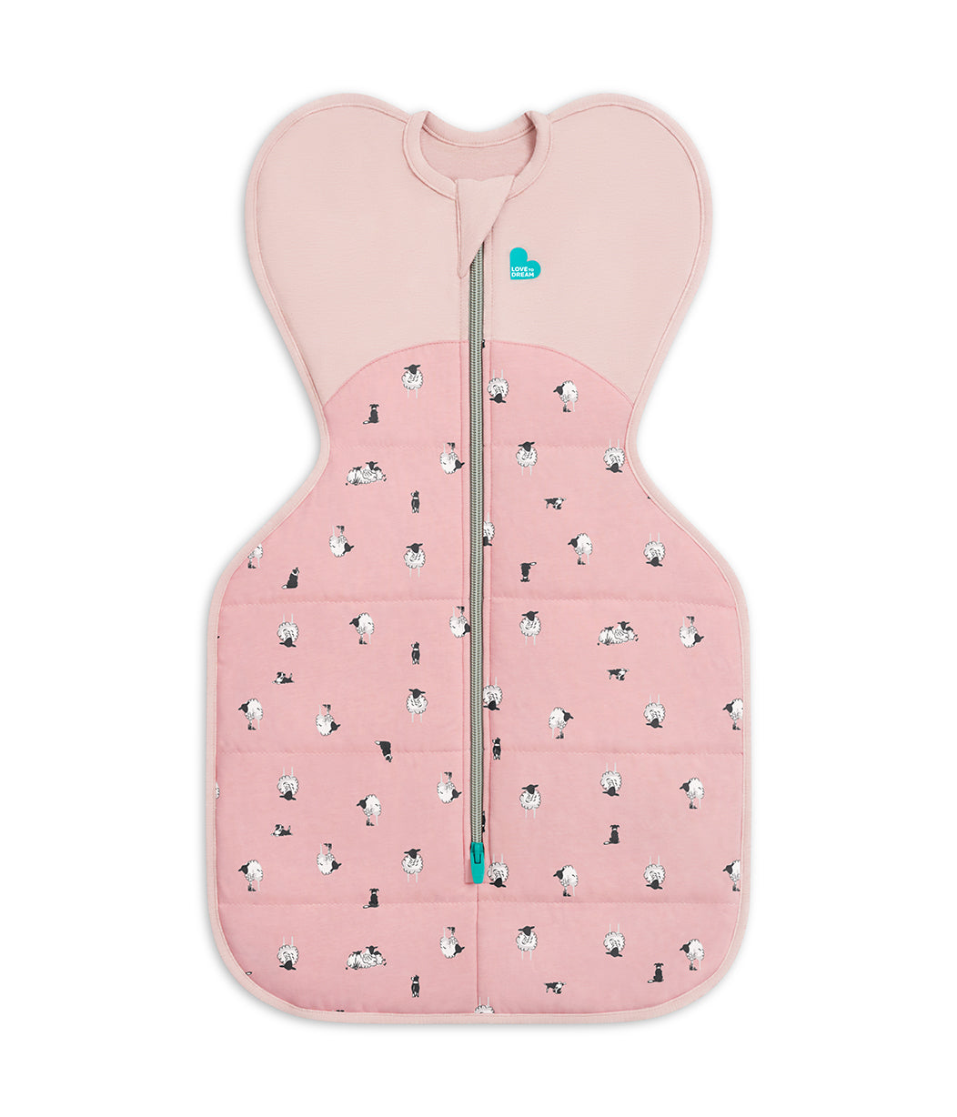 Swaddle Up™ 2.5 TOG Organic Cotton/Merino Wool Rose Lamb's Best Friend