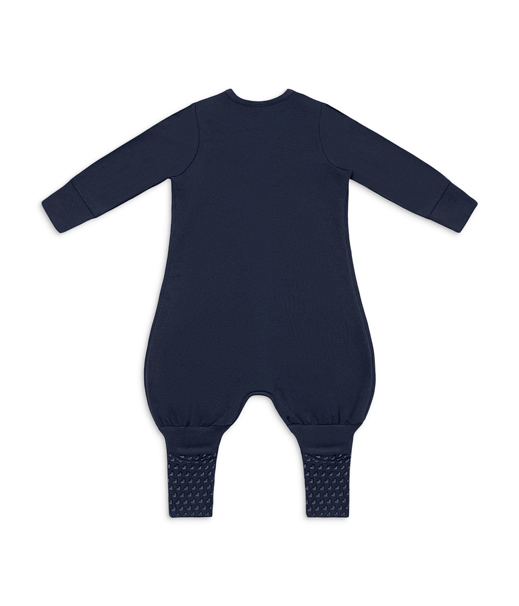 Sleep Suit Long Sleeve 1.5 TOG Cotton Fleece Navy Twinkle Embroidery