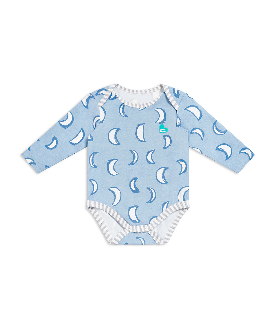 Bodysuit Long Sleeve Blue Eclipse Cotton