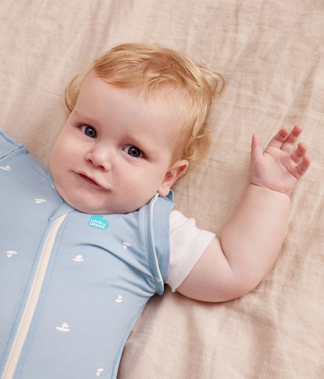 Swaddle Up™ 2-in-1 Transition Bag 1.0 TOG Viscose from Bamboo Mist Blue Boats