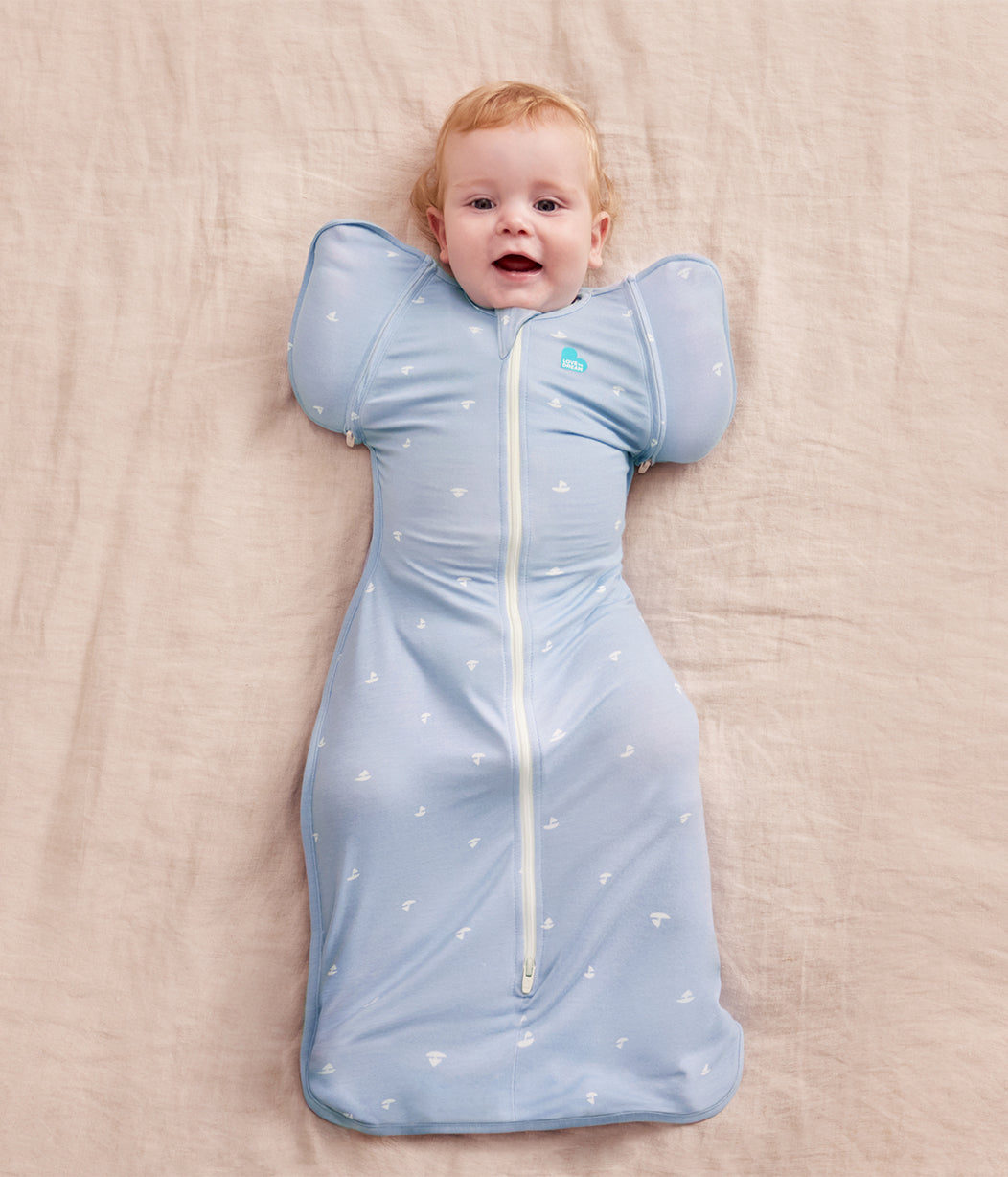 Swaddle Up™ 2-in-1 Transition Bag 1.0 TOG Viscose from Bamboo Mist Blue Boats