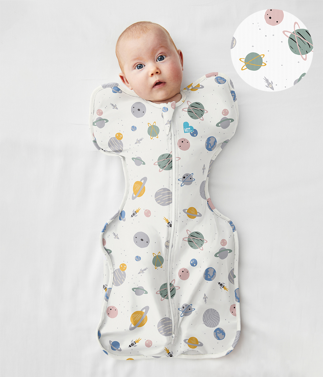 Swaddle Up™ Lite Space Print White