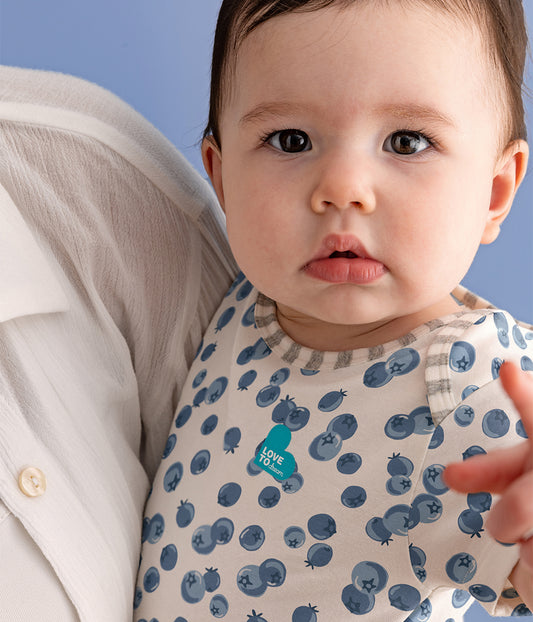 Bodysuit Short Sleeve Cotton Blue Blueberries